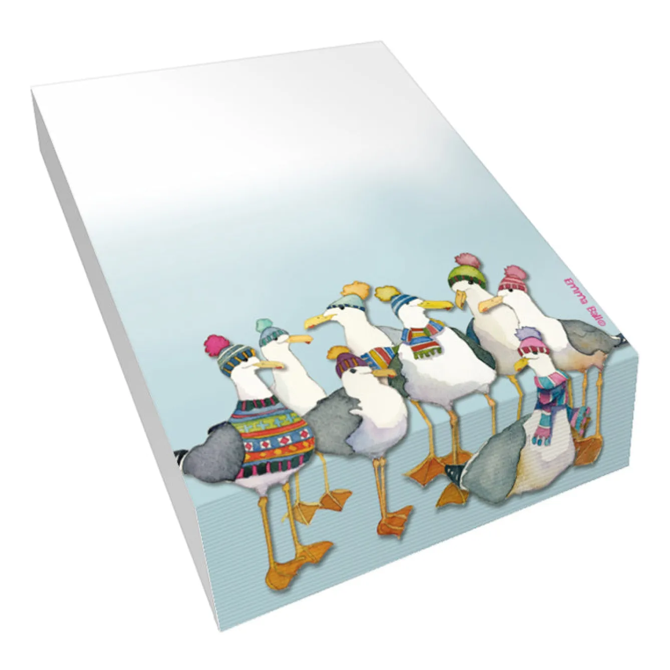 Emma Ball Seagulls in Beanies Slant Pad- Stationery