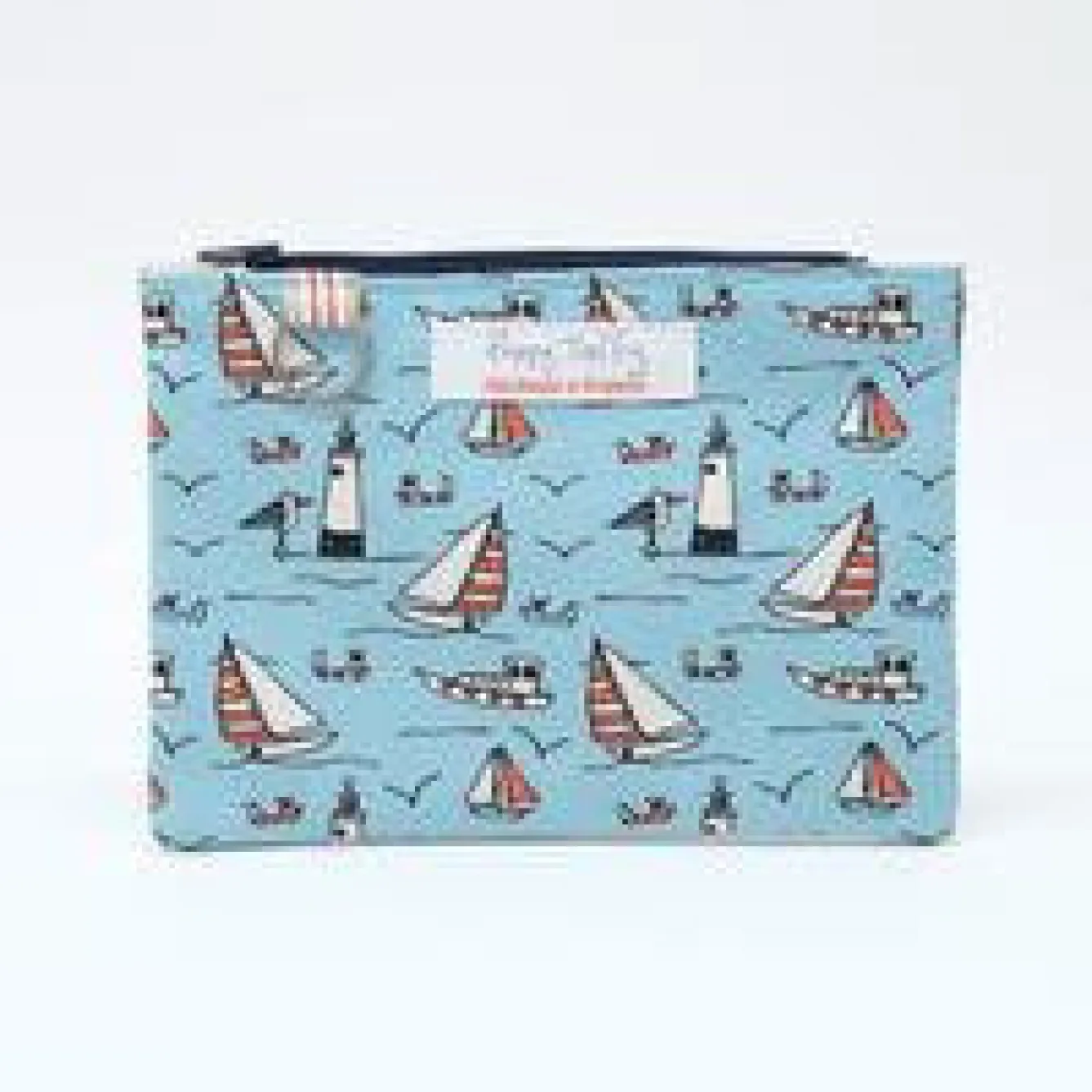 Poppy Treffry Seaside Flat Zip Purse with Keyring- Storage|Key Chains