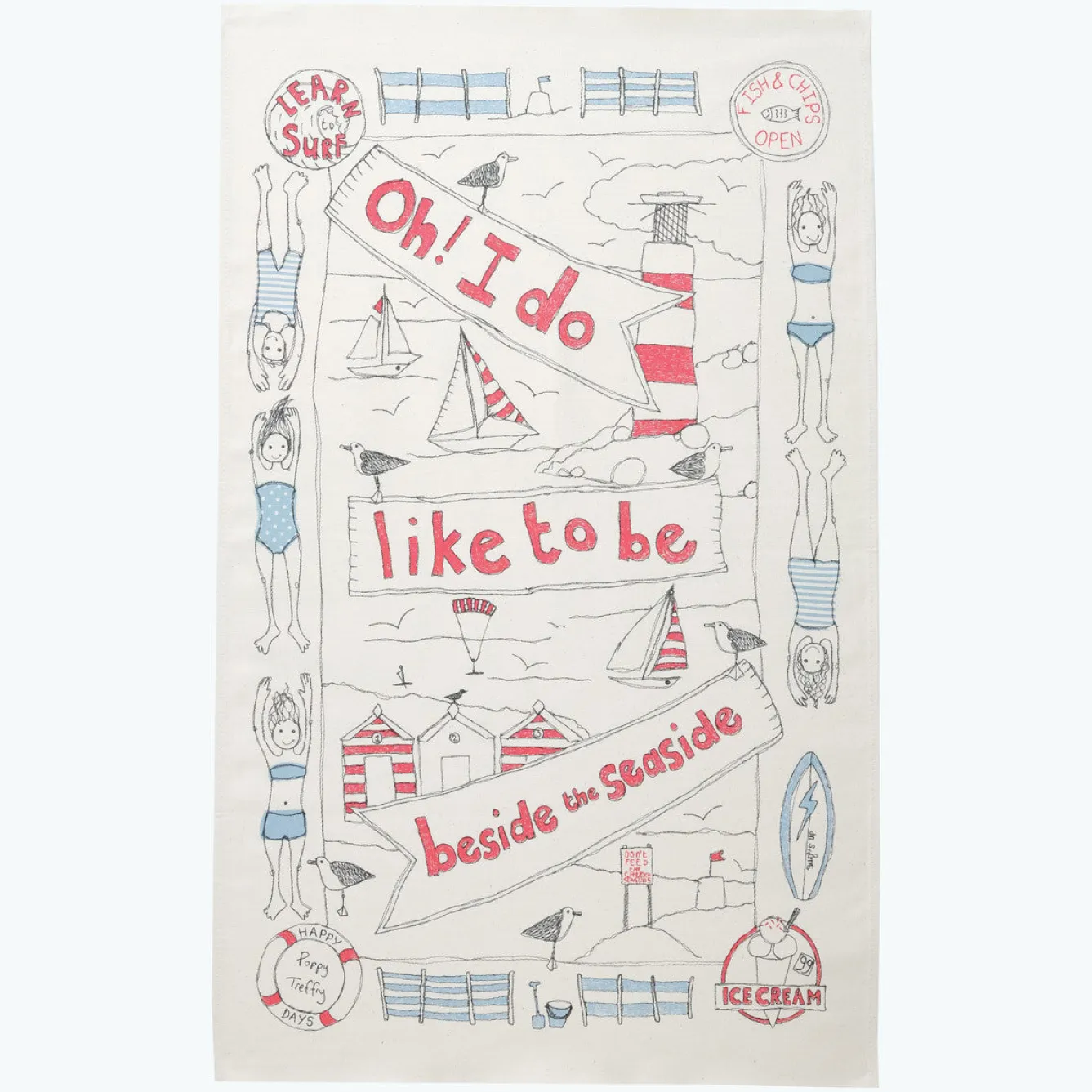 Poppy Treffry Seaside Tea Towel- Tea|Tea Towels