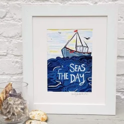 Lucky Lobster Seas the Day Print Framed- Art
