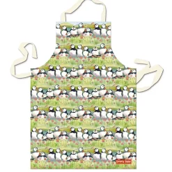 Emma Ball Sea Thrift Puffins Cotton Apron- Aprons