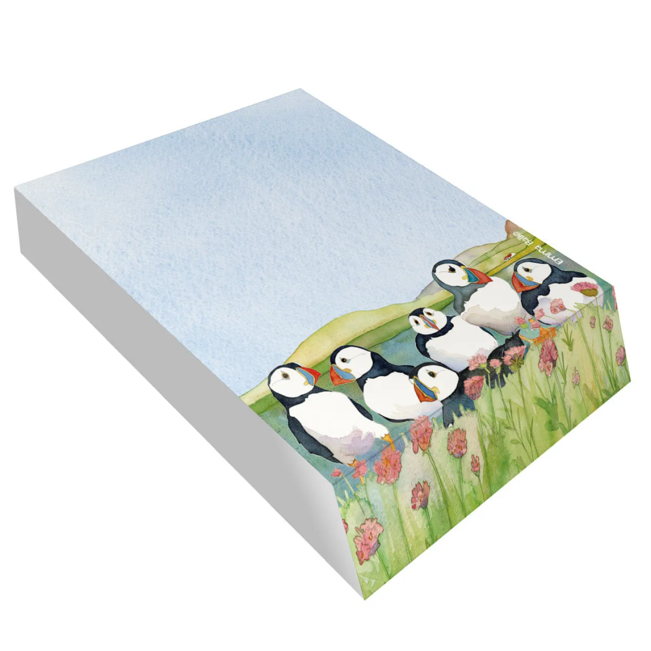 Emma Ball Sea Thrift Puffins Slant Pad- Stationery