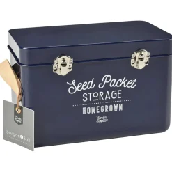 Burgon & Ball Seed Packet Storage Tin in Atlantic Blue- Gardening|Gardening