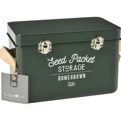 Burgon & Ball Seed Packet Storage Tin in Frog Green- Gardening|Gardening