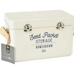 Burgon & Ball Seed Packet Storage Tin in Stone- Gardening|Gardening