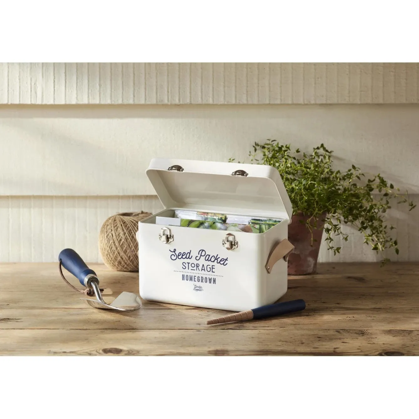 Burgon & Ball Seed Packet Storage Tin in Stone- Gardening|Gardening
