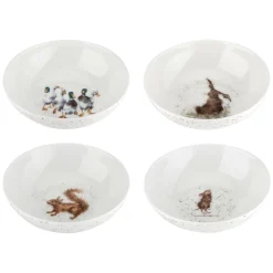 Wrendale Designs Set of Four 6 Inch Bowls (Hare, Duck, Mouse, Squirrel)- Plates