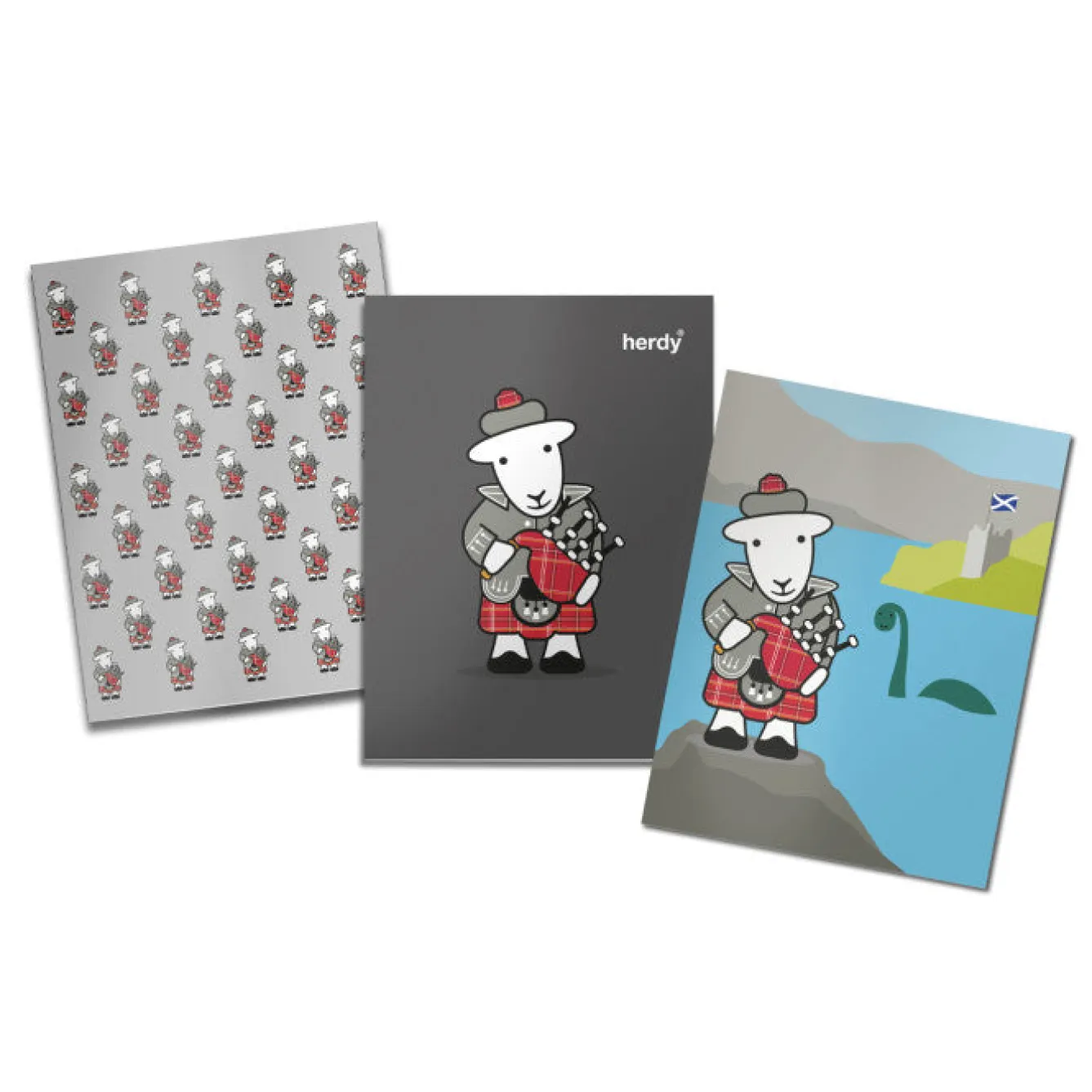 The Herdy Company Set of 3 Herdy McHerdy A6 Notebooks- Stationery|Children