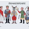 Alison Gardiner Shakespeare's Characters Tea Towel- Tea|Tea Towels