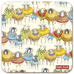 Emma Ball Sheep in Sweaters Coaster- Tea|Coasters