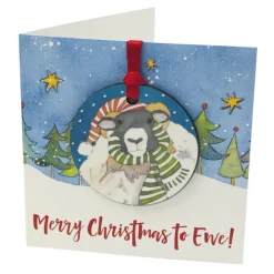 Emma Ball Sheep Melamine Bauble Card- Christmas Decorations|Christmas Cards