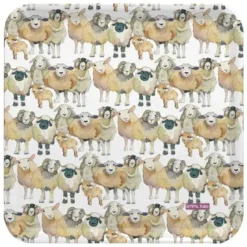 Emma Ball Sheep Repeating Melamine Square Tray- Tea|Trays