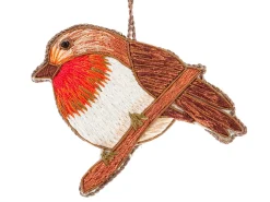 St. Nicolas Silk Thread Robin Decoration- Royal|Christmas Decorations