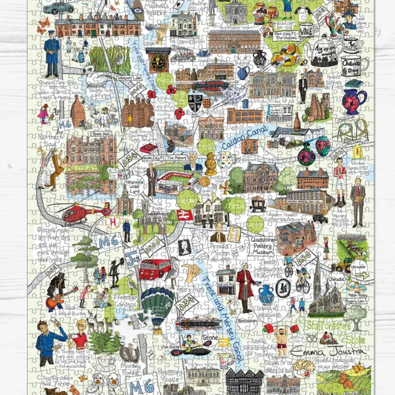 GB Jigsaws Ltd Six Towns of the Potteries 1000 Piece Jigsaw Puzzle- Puzzles