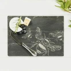 Selbrae Slate Cheese Board & Knife Set - Bee- Serving Plates & Boards