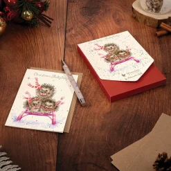 Wrendale Designs 'Sledgehogs' Hedgehog Christmas Card Pack- Christmas Cards|Stationery