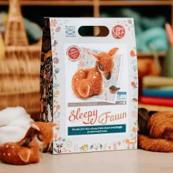 The Crafty Kit Co. Sleepy Fawn Needle Felting Craft Kit- Crafts|Children