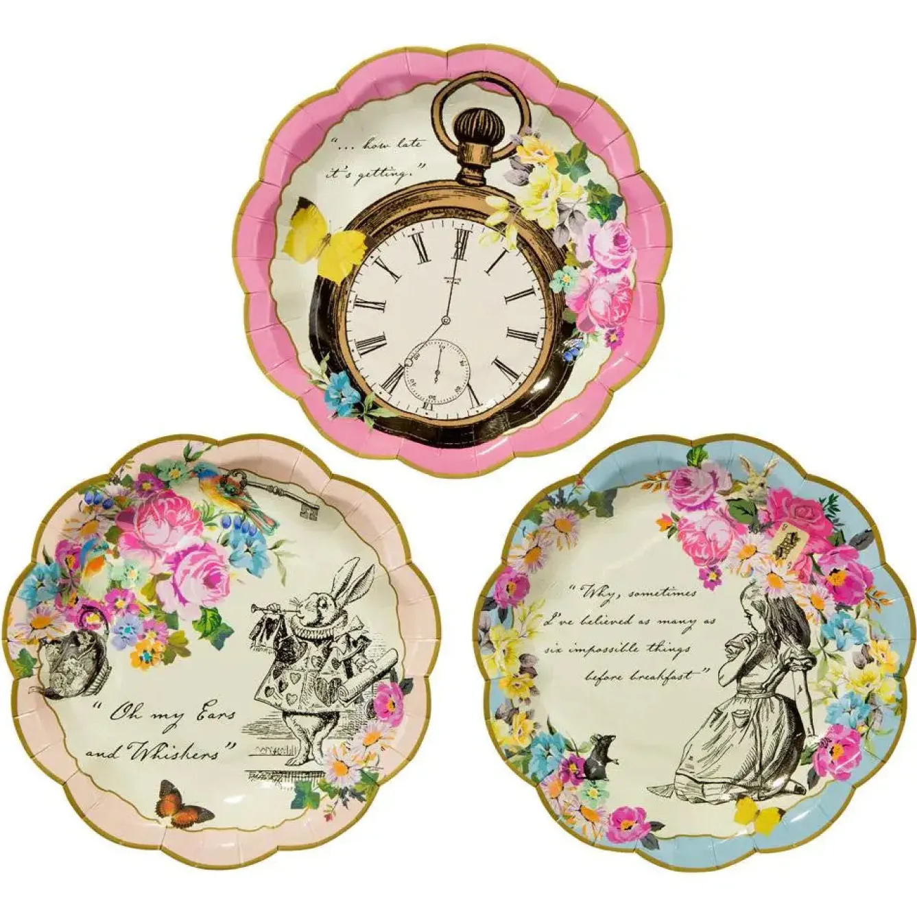 Talking Tables Small Alice in Wonderland Plates - 12 pack- Picnic|Plates
