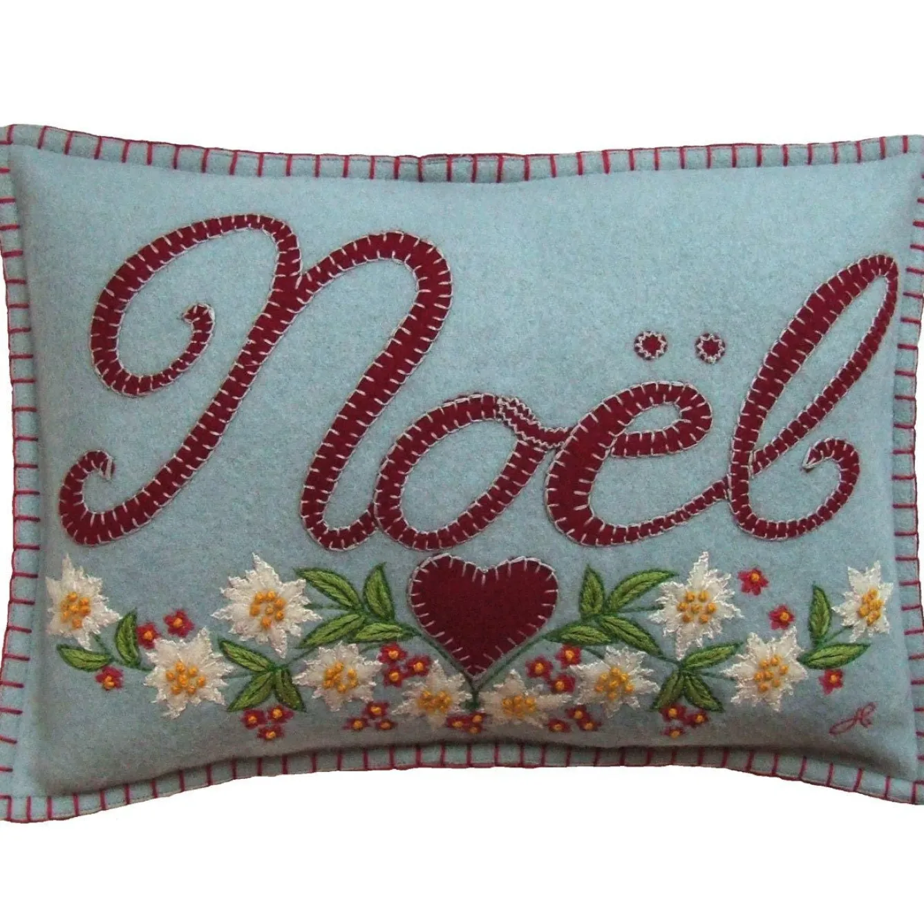 Jan Constantine Small Alpine Noel Pillow - Duck Egg Blue- Seasonal Decor|Pillows & Throws