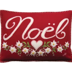 Jan Constantine Small Alpine Noel Pillow - Red/Cream- Christmas|Seasonal Decor