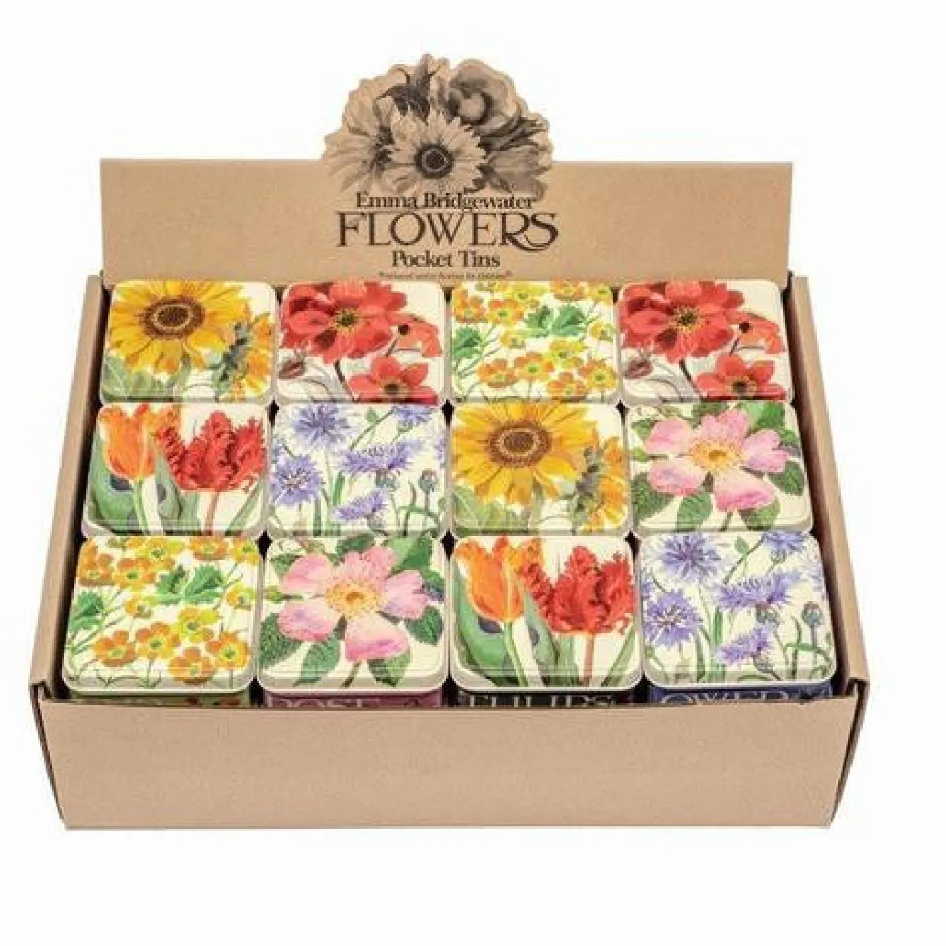 Emma Bridgewater Small Square Flower Tins- Gardening|Gardening
