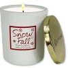 Lily-Flame Snowfall Gold Top Glass Jar Scented Candle- Christmas|Seasonal Decor