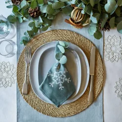 Ulster Weavers Snowflake Aquarius Linen Napkin 2 pack- Napkins|Napkins