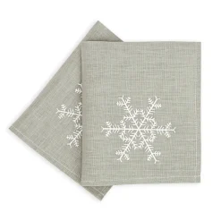 Ulster Weavers Snowflake Sterling Linen Napkin 2 pack- Napkins|Napkins