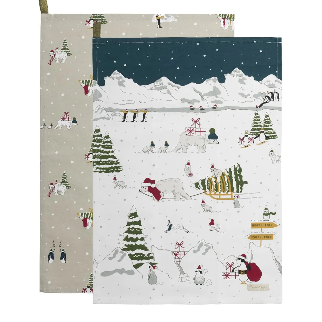 Sophie Allport Snow Season Set of 2 Tea Towels- Christmas|Tea