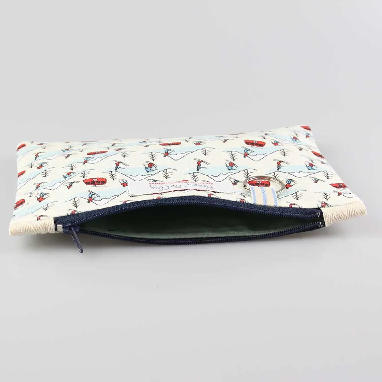 Poppy Treffry Snowy Mountain Flat Zip Purse with Keyring- Storage|Key Chains
