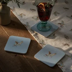 Sophie Allport Snowy Owls Coasters- Set of 4- Christmas|Coasters