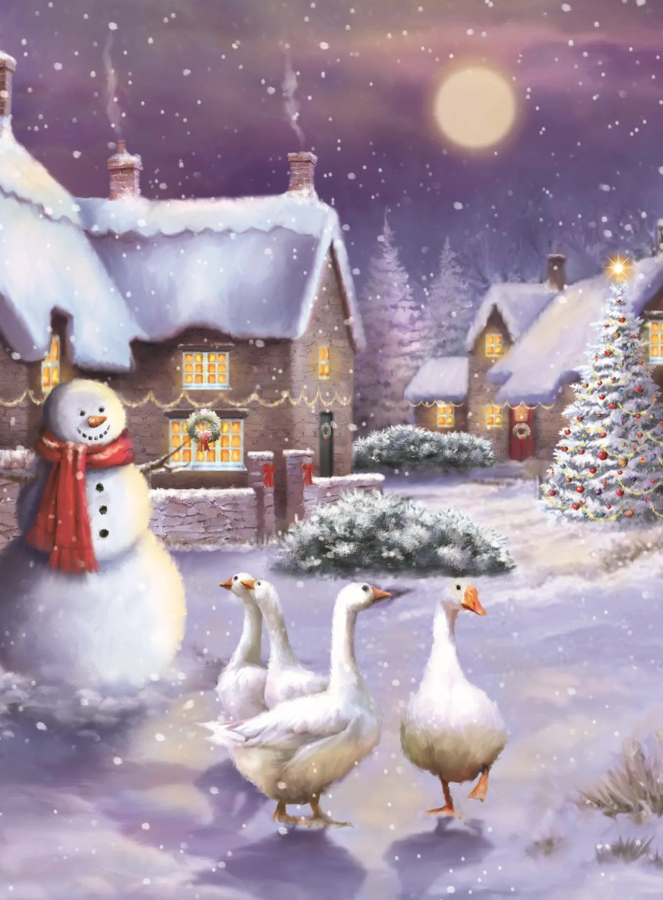 Alison Gardiner Snowy Village Advent Calendar Card- Christmas|Advent