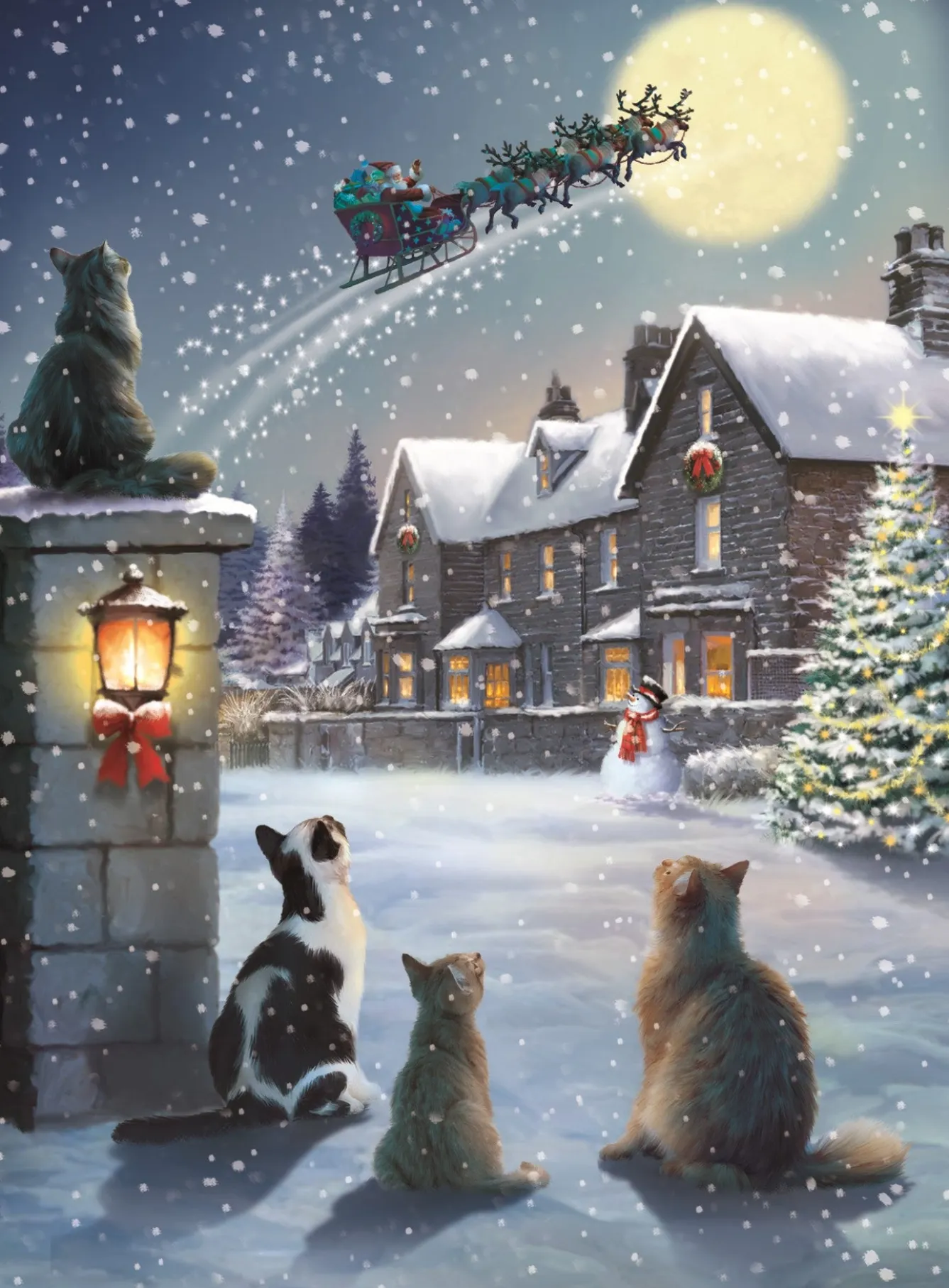 Alison Gardiner Snowy Village Advent Calendar Card- Christmas|Advent