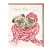 Wrendale Designs 'Snug As A Pug' Christmas Greeting Card- Christmas Cards|Seasonal Decor
