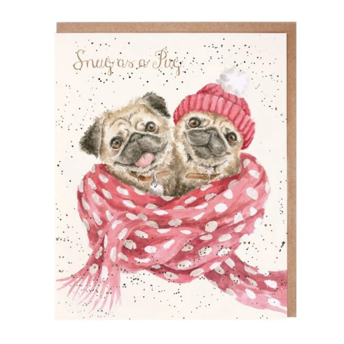 Wrendale Designs 'Snug As A Pug' Christmas Greeting Card- Christmas Cards|Seasonal Decor