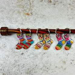 Emma Ball Socks Set of 6 Stitch Markers in a Pocket Tin- Crafts
