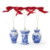 Spode Blue Italian Mini Urn Ornaments - Set of 3- Christmas Decorations