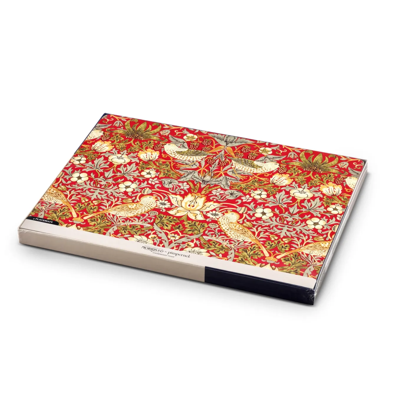 Spode Morris and Co Strawberry Thief Red Placemats - Set of 4- Placemats