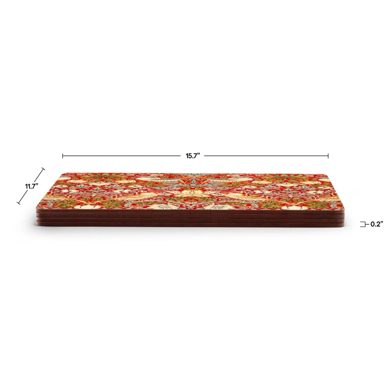 Spode Morris and Co Strawberry Thief Red Placemats - Set of 4- Placemats
