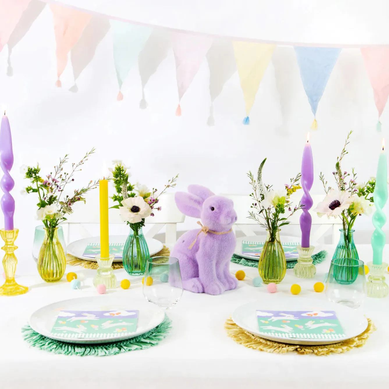 Talking Tables Spring Bunny Lilac Grass Bunny- Seasonal Decor