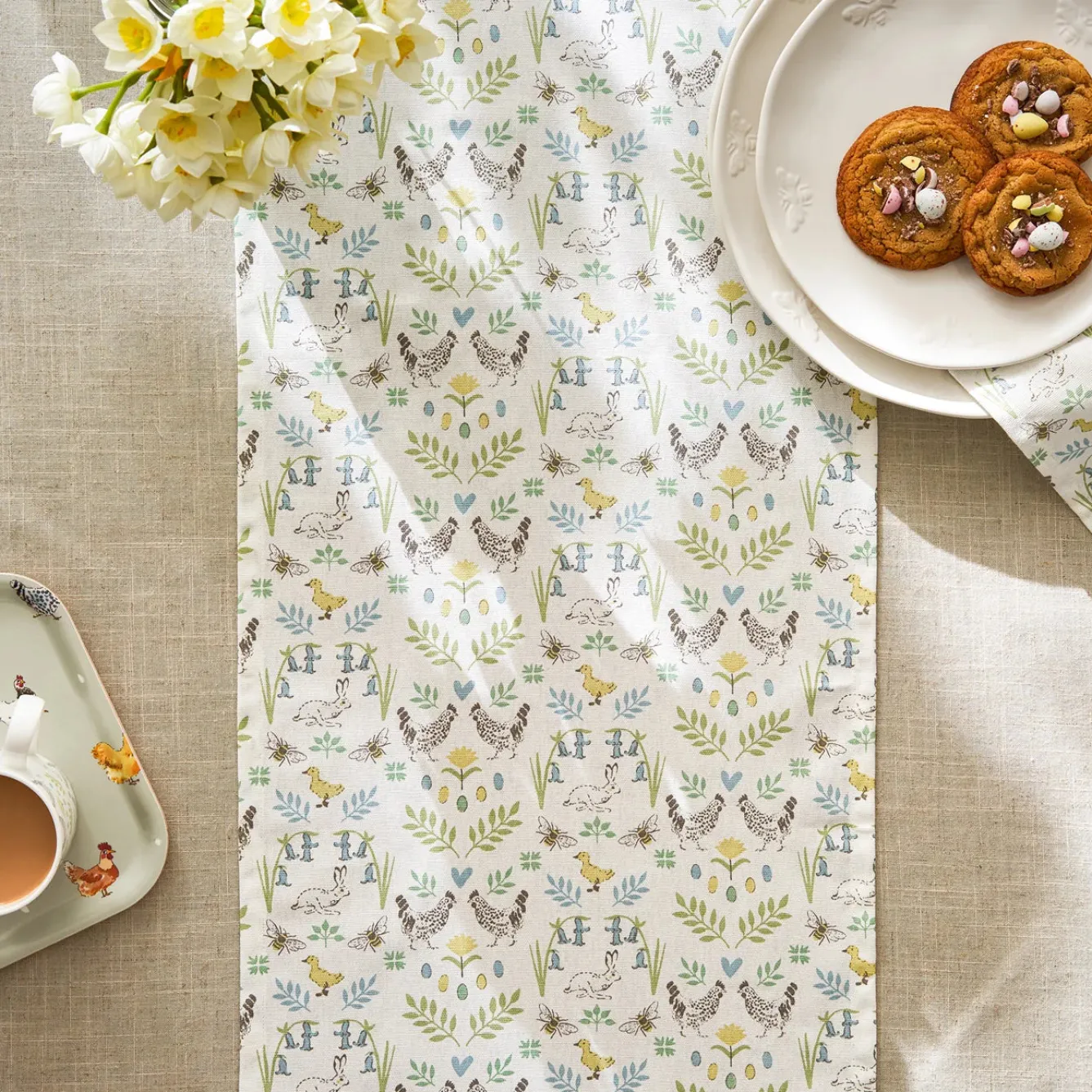 Sophie Allport Spring Chickens Table Runner- Easter|Table Runners