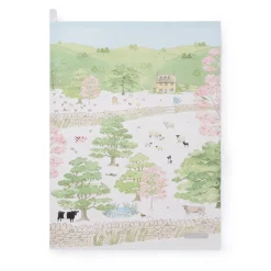 Sophie Allport Spring Cottage Scene Tea Towel- Tea|Tea Towels