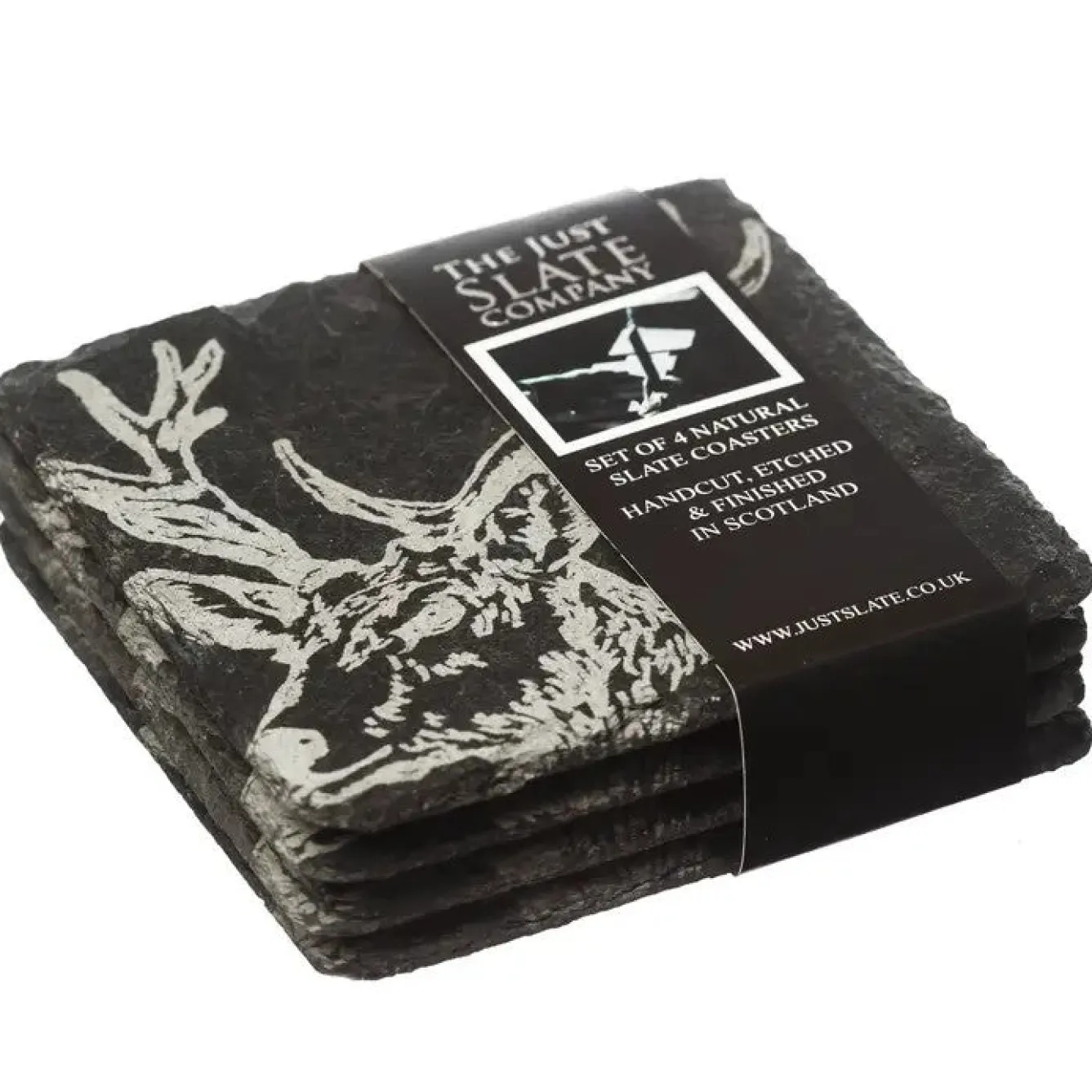 Selbrae Stag - Set of 4 Slate Coasters- Father's Day|Tea