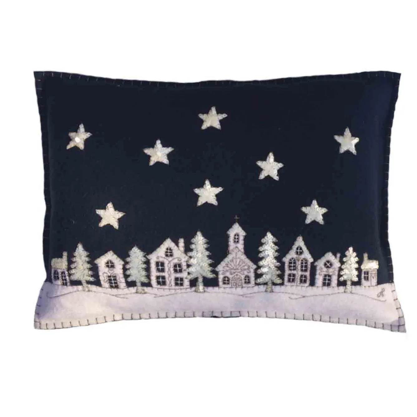 Jan Constantine Starry Night Pillow - Navy- Seasonal Decor|Pillows & Throws