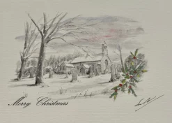 Sean Webb Art St Giles Church in Bowes Seasonal Greetings Card- Christmas|Greeting Cards