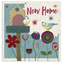 Emma Ball Stitched Birdies New Home Greetings Card- Greeting Cards