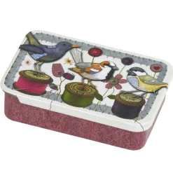 Emma Ball Stitched Bobbin Birdie Mini Slider Tin- Storage