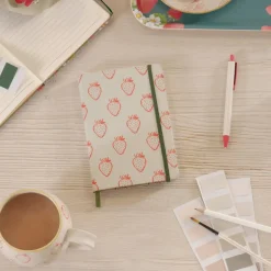 Sophie Allport Strawberries B6 Fabric Notebook- Stationery