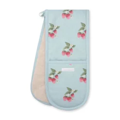 Sophie Allport Strawberries Blue Double Oven Glove- Tea|Oven Gloves/Mitts