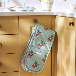 Sophie Allport Strawberries Blue Double Oven Glove- Tea|Oven Gloves/Mitts